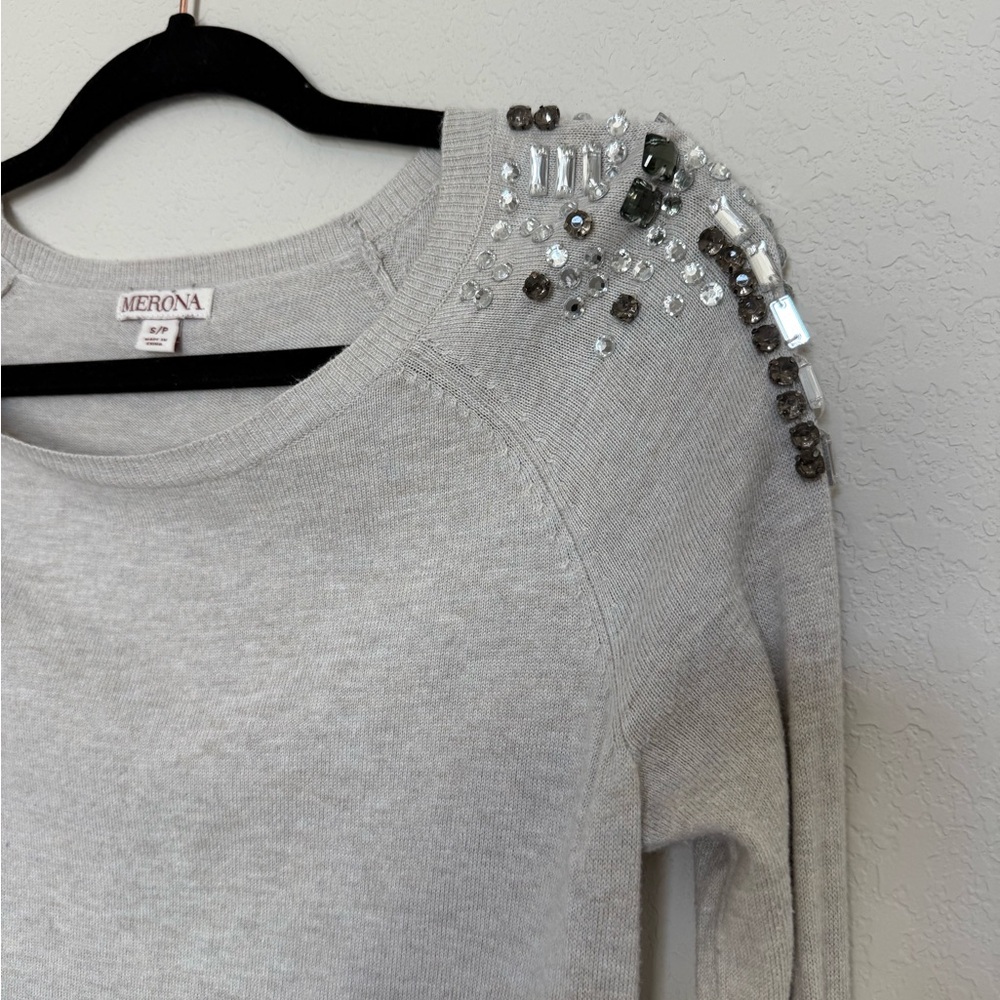 Merona Jeweled Shoulder Light Sweater - Picture 2 of 10